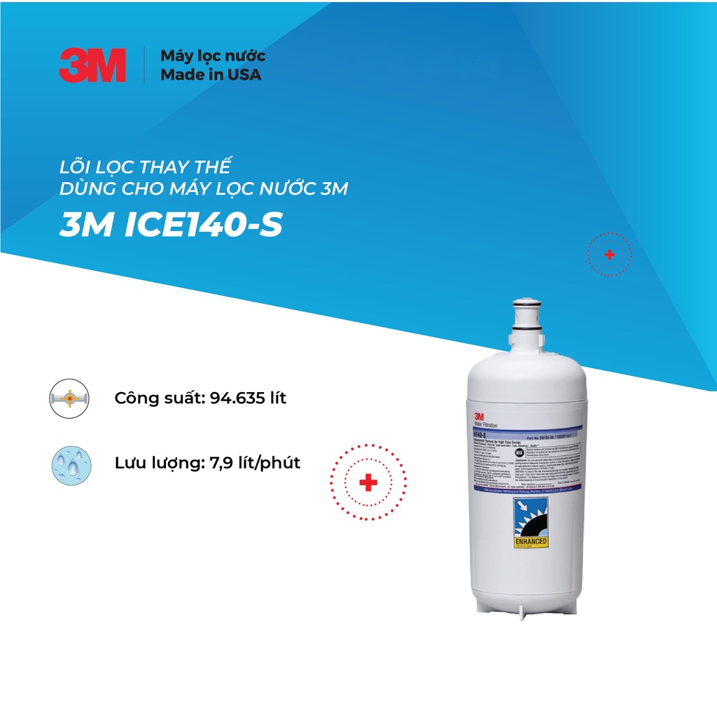 Lõi Lọc Thay Thế Cho Máy Lọc Nước 3M ICE140-S (3M HF40-S)