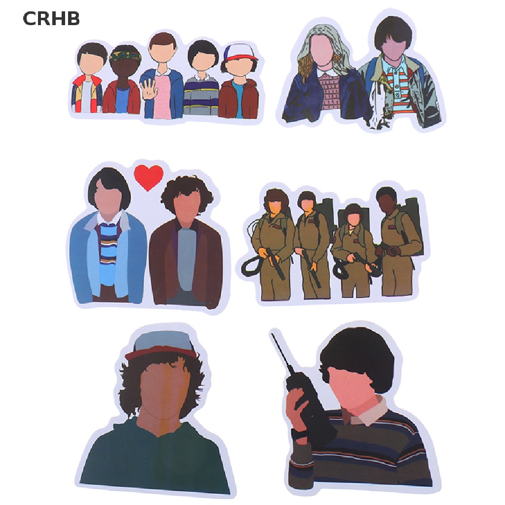 Bộ 50 Sticker Dán Trang Trí Ván Trượt / Laptop / Va Li Hình Stranger Things Mới