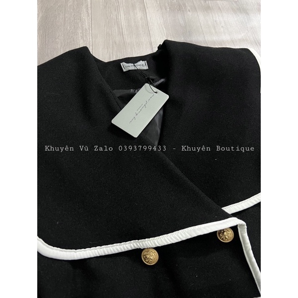 Áo Khoác Dạ Viền Trắng 2 Màu (Ảnh Thật) | BigBuy360 - bigbuy360.vn