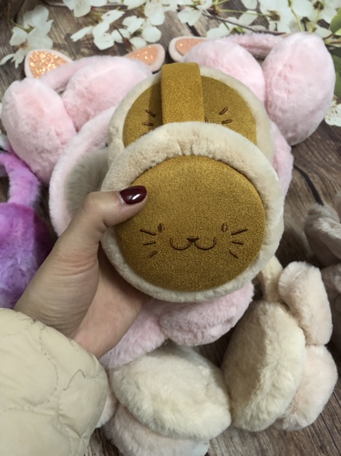 Bịt tai bông lông giữ ấm tai thỏ