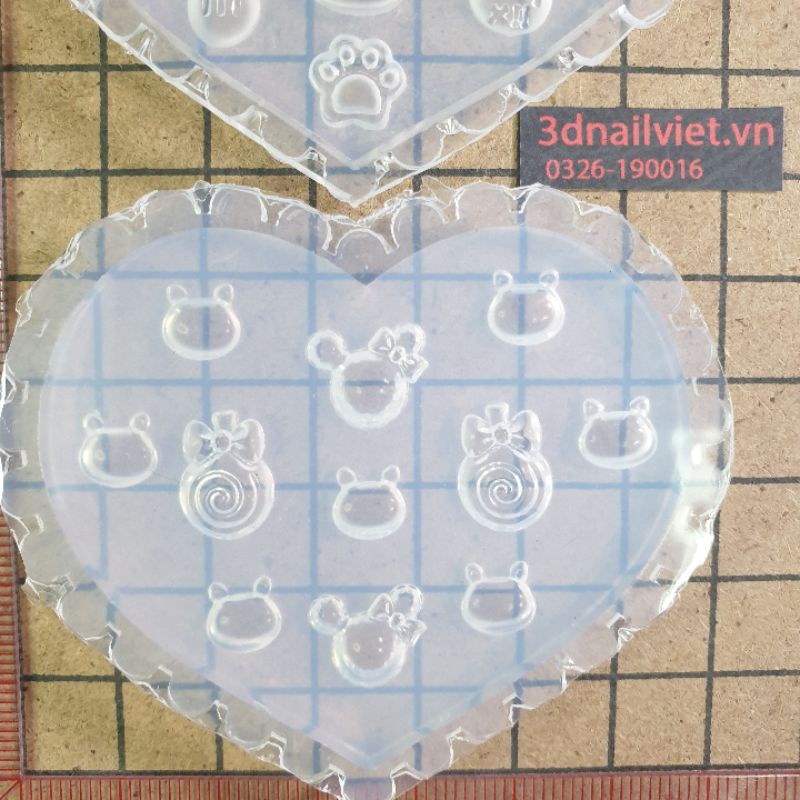 Khuôn charm trang trí nail - Mẫu mèo chuột bé