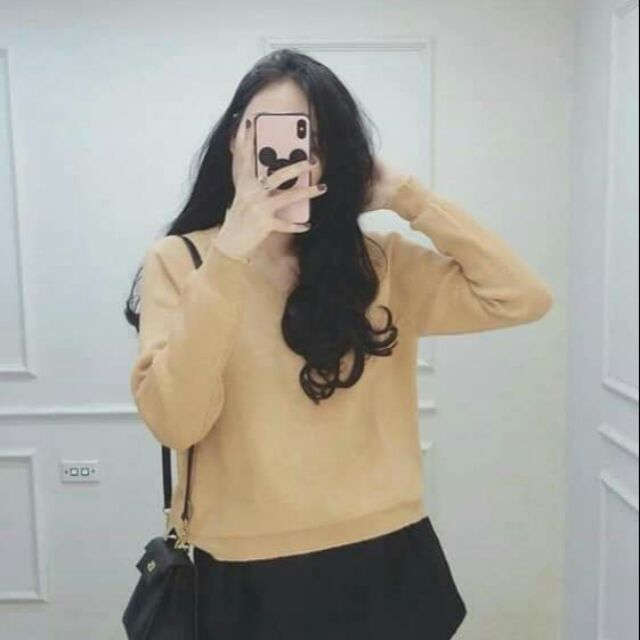 ÁO LEN CỔ TIM LÔNG THỎ