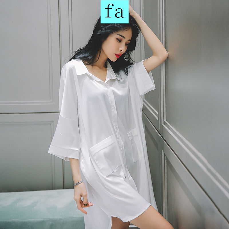 Áo sơ mi voan lụa ngắn tay Plus Size thời trang mùa hè dành cho nữ