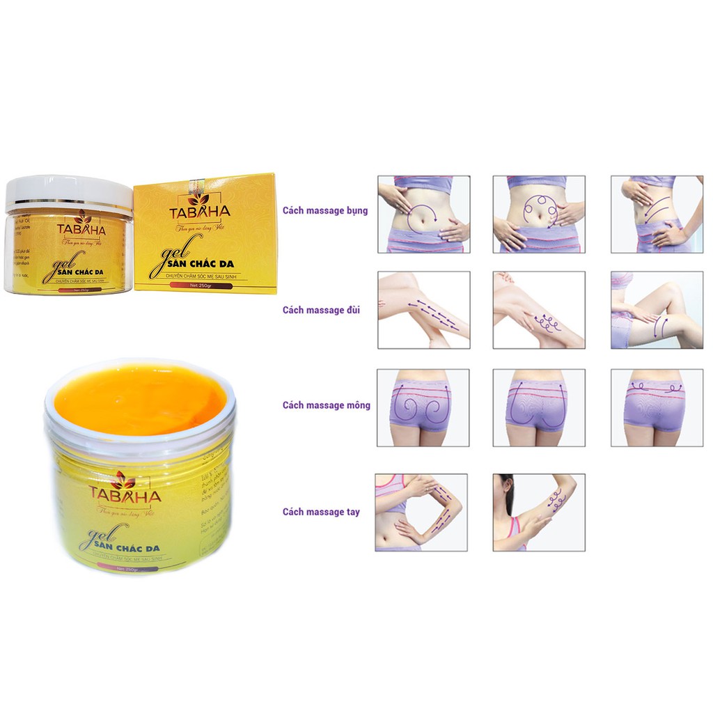 [Mã BMBAU50 giảm 7% đơn 99K] Liệu trình 2 hộp Gel tan mỡ bụng Tabaha 250mlx2 cho mẹ sau sinh