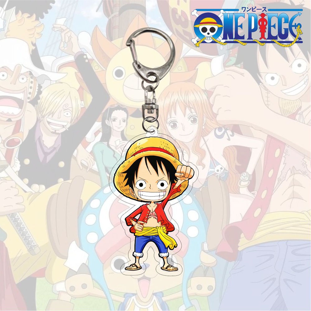 Móc khóa nhựa acrylic hai mặt kiểu nhân vật Luffy Sanji trong phim One Piece độc đáo