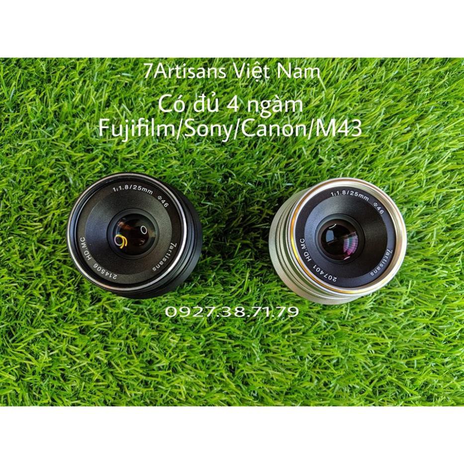 (CÓ SẴN) Ống kính 7Artisans 25mm F1.8 - Dùng Sony E, Fujifilm, Canon EOS-M và Panasonic Olympus M43