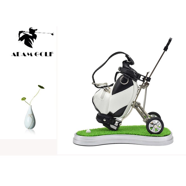 New 2021 - Quà tặng cho doanh nhân chơi golf - Bộ bút ký mini - hình bộ túi gậy để bàn sang trọng