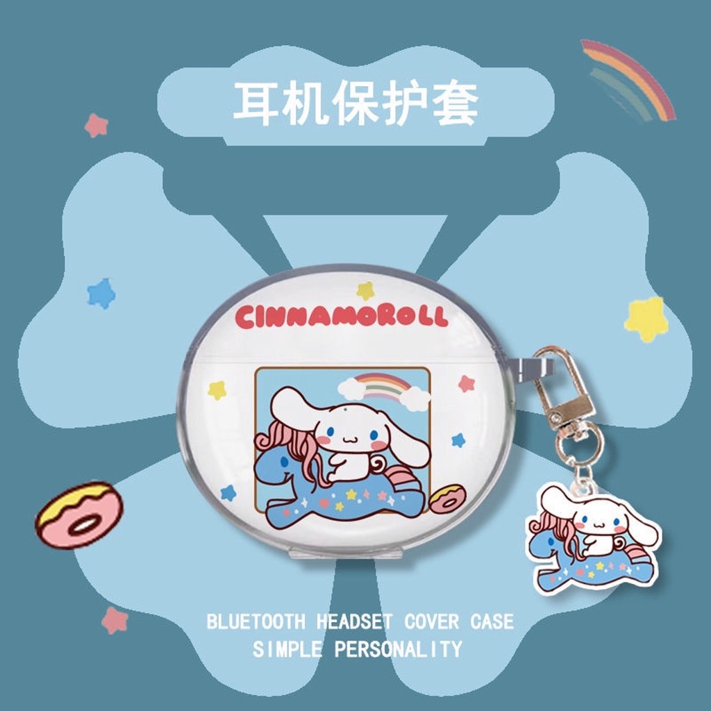 Dễ Thương Vỏ Bảo Vệ Hộp Sạc Tai Nghe oppo enco air 2 Trong Suốt Họa Tiết Hoạt Hình Cô Gái & Chú Chó yugui Dễ Thương