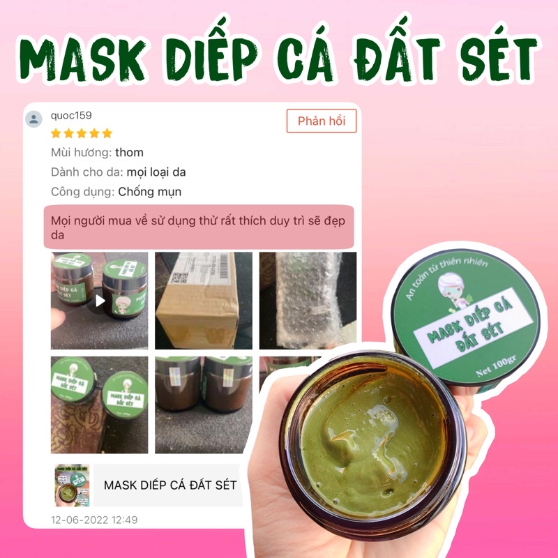 MASK DIẾP CÁ ĐẤT SÉT - Thải độc và dưỡng trắng da