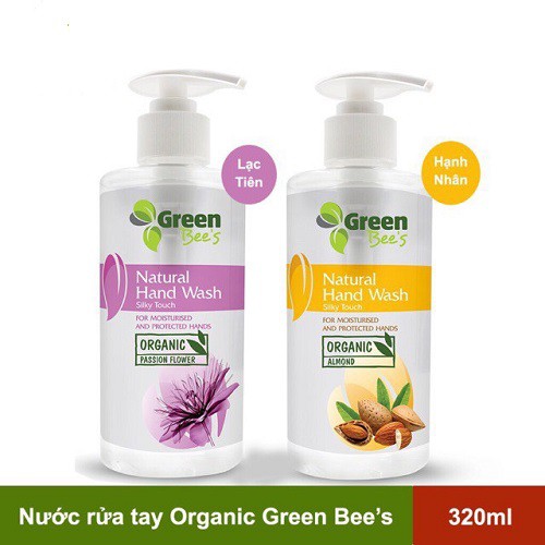 Nước rửa tay hữu cơ mềm mịn Organic Green Bee's 320ml