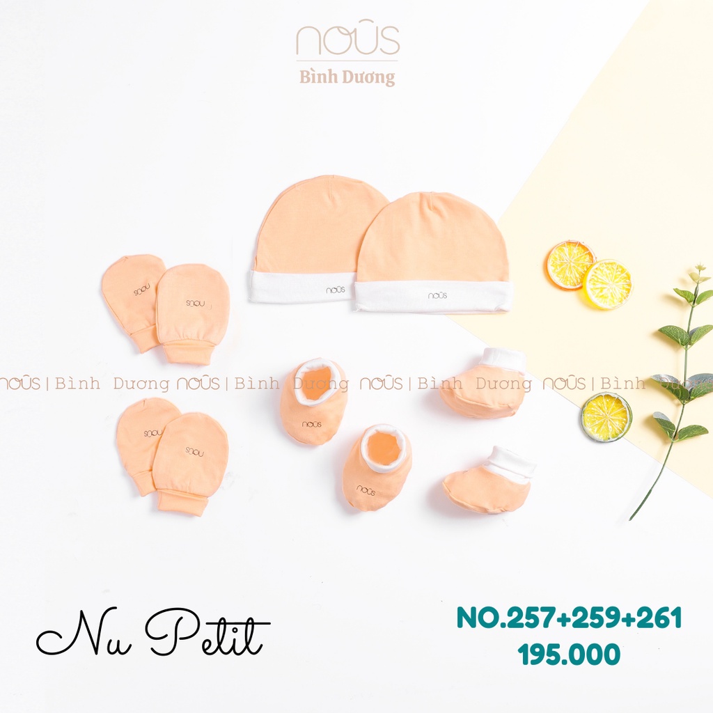 [FULL] Set Phụ Kiện Cho Bé Sơ Sinh - 2 Bao Tay Nous - 2 Bao Chân Nous - 2 Mũ Nous (Size Sơ sinh Newborn) đủ màu - BIPBIP