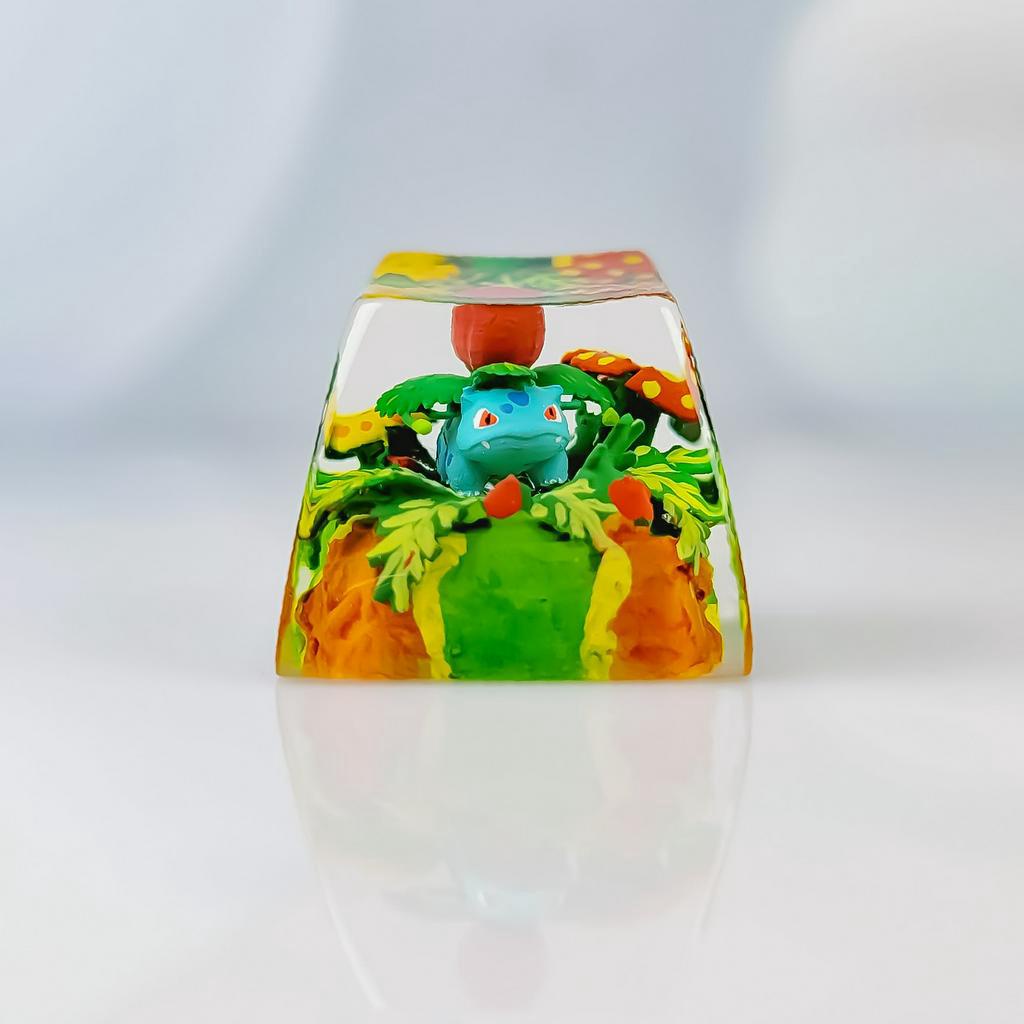 Nút bàn phím Pokemon, nút bàn phím Ivysaur , Bàn phím nhân vật hoạt hình -  Ivysaur keycap, POKÉMON Artisan Keycap