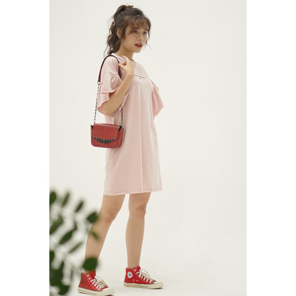 Đầm thun ngắn tay xòe vai chồm - 20Again | BigBuy360 - bigbuy360.vn