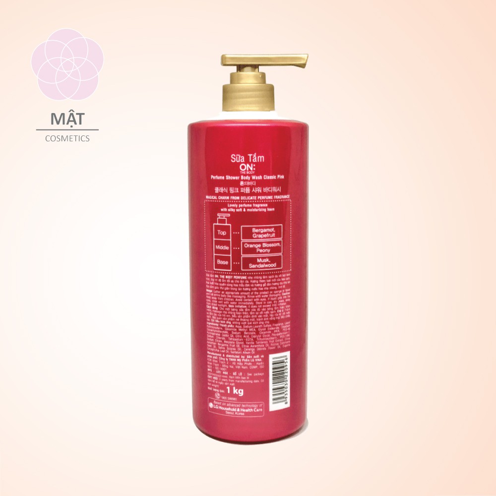 Sữa Tắm nước hoa On The Body Perfume Classic Pink 1000g