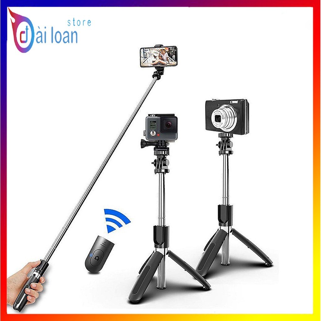 Gậy chụp ảnh 3 chân, gậy tự sướng, tripod đa năng Selfiecom L02 chụp hình bằng remote Bluetooth 4.0 | BigBuy360 - bigbuy360.vn