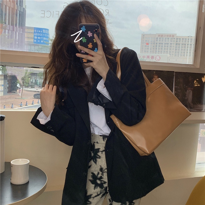 Túi Đeo Vai Cỡ Lớn Bằng Da Bóng Phong Cách retro Thời Trang Cho Nữ