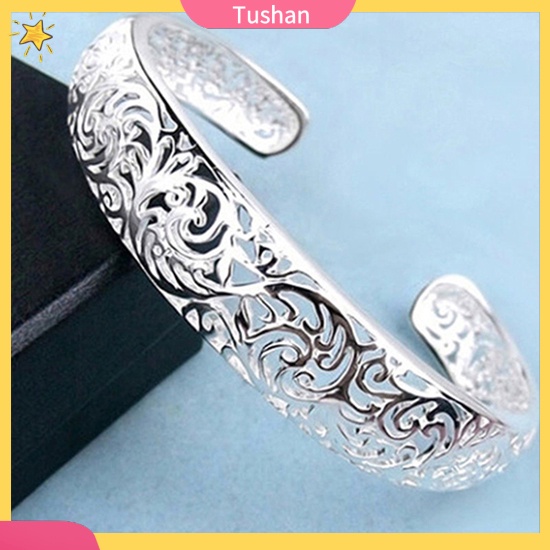 Vòng tay mạ bạc 925 thiết kế mở đính đá xinh xắn