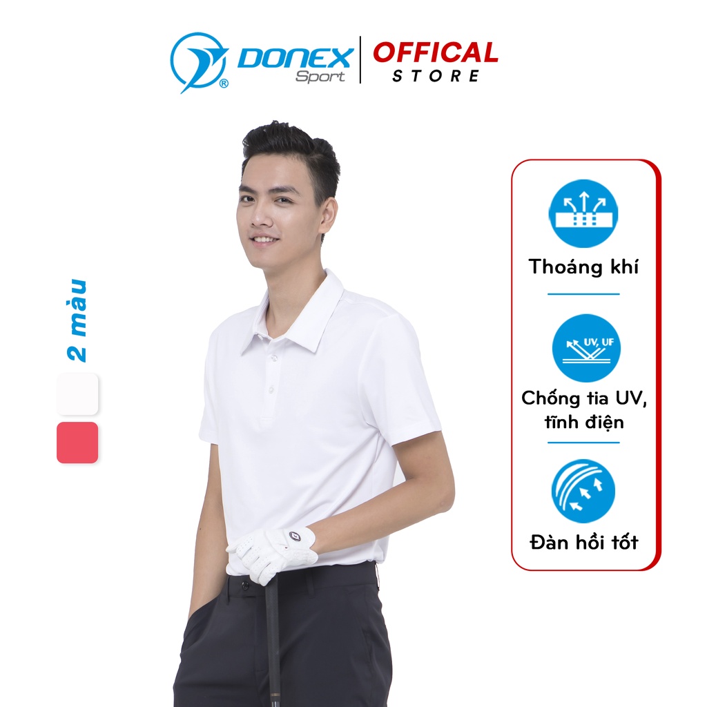 Áo Thể Thao Nam Có Cổ DONEXPRO Form Classic, Chất Vải Ltech565 Cao Cấp, Mềm Mại, Mỏng, Nhẹ MC-9018