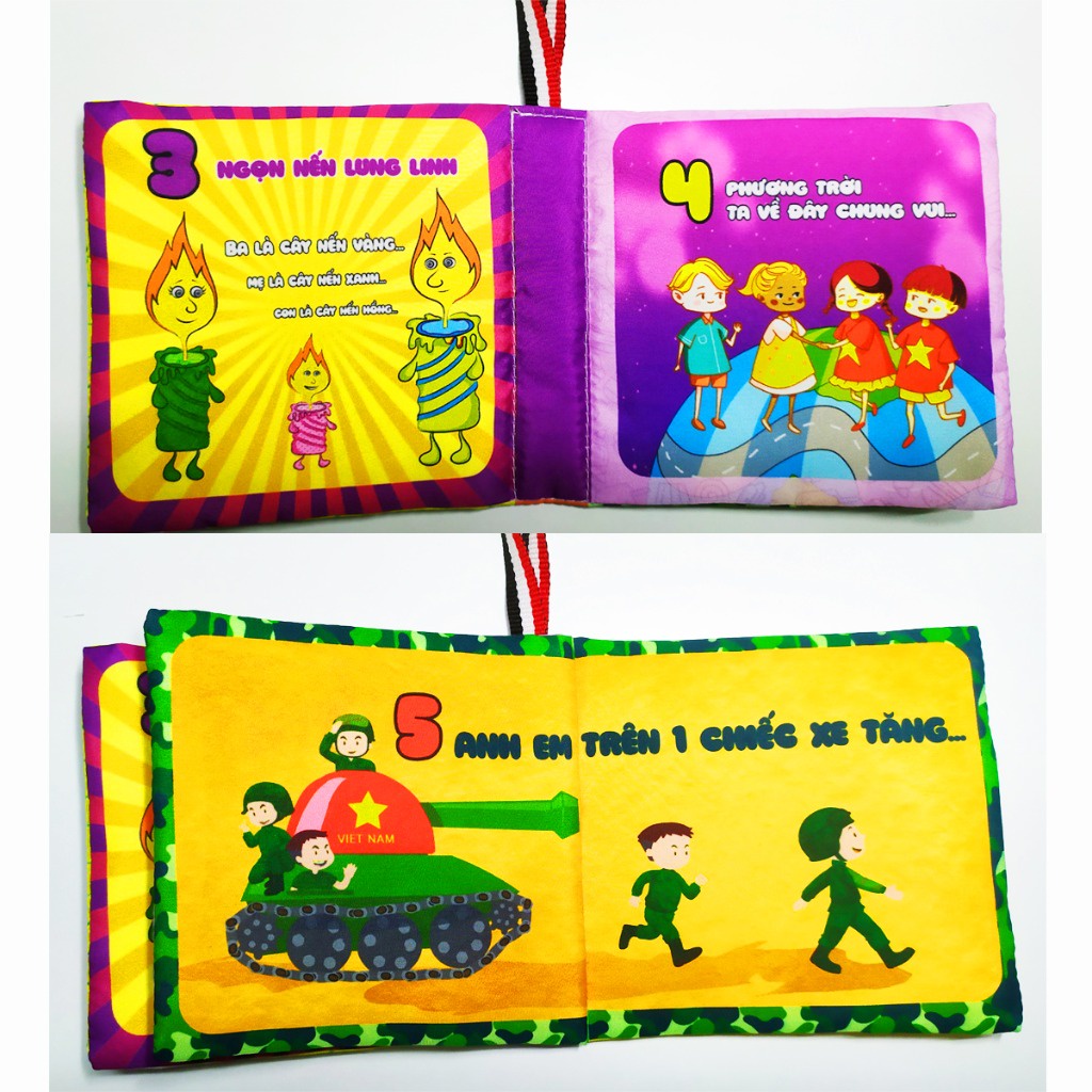 Sách Vải Cho Bé, Đồ Chơi An Toàn Cho Trẻ Sơ Sinh Và Trẻ Nhỏ - Cỡ nhỏ 12x12cm - PipoVietnam