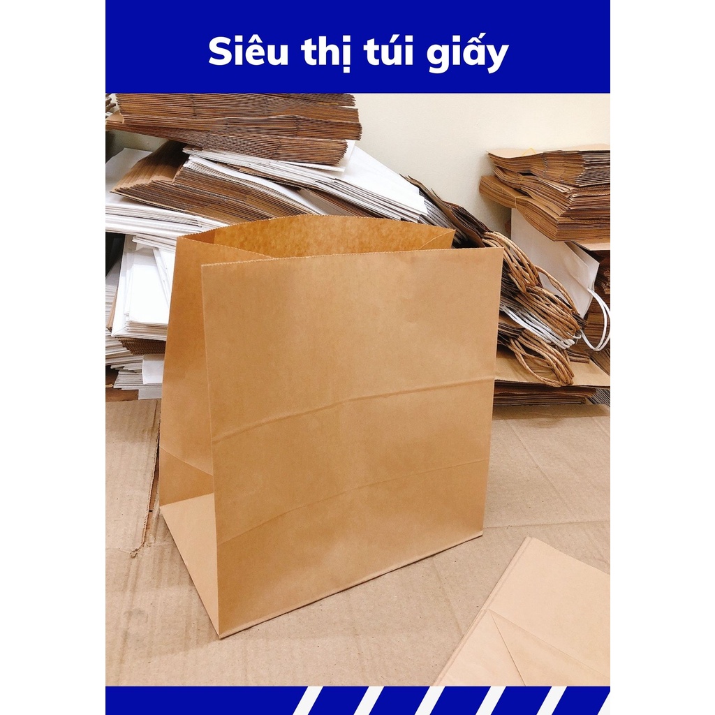 COMBO 50 CHIẾC TÚI GIẤY KRAFT S21: 28x17x29 cm KHÔNG QUAI ( ẢNH THẬT)