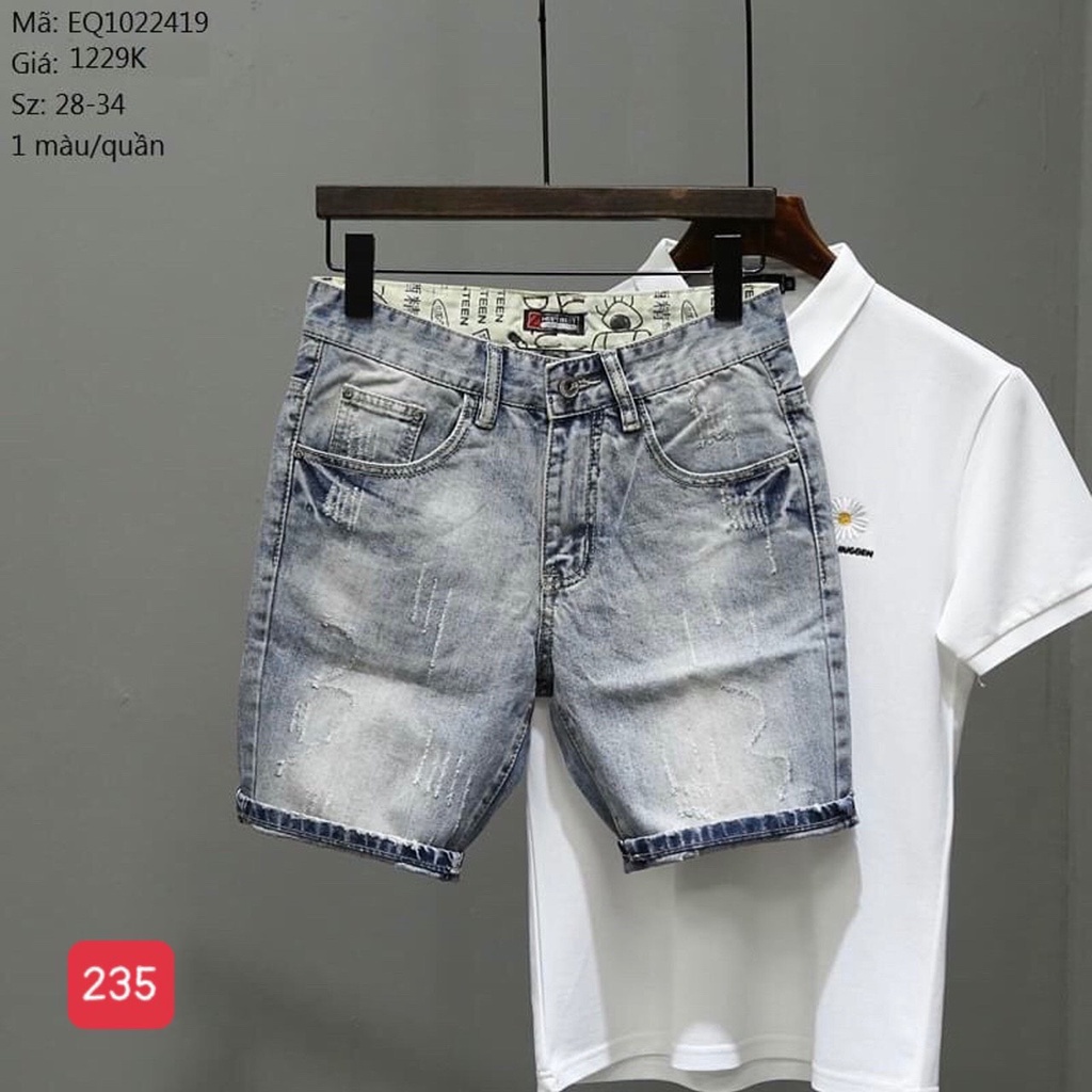 Quần short jean nam co giãn, quần bò lửng nam mẫu mới nhiều màu Bi shop ms235