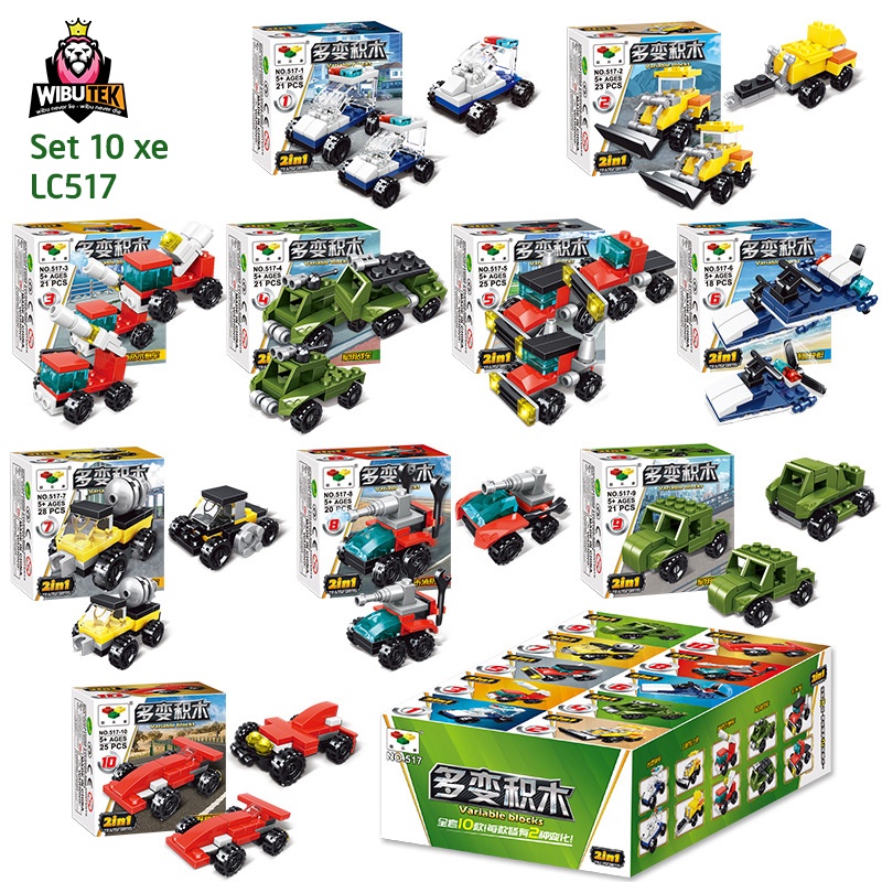 Đồ chơi lego lắp ráp hình máy bay tàu hỏa ô tô motor xe tăng người máy thông minh