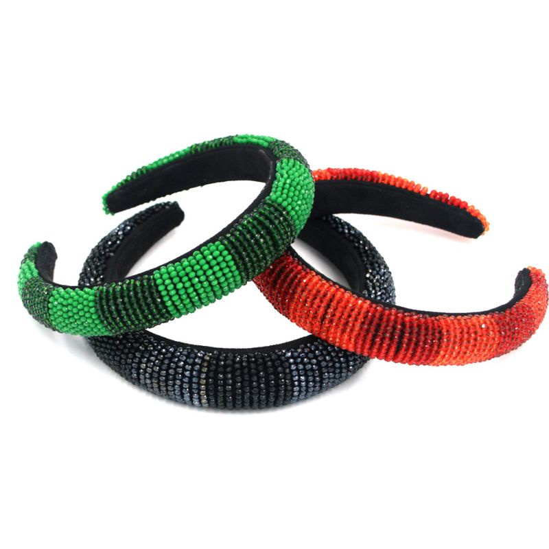 Băng Đô Cài Tóc Dày Dặn Đính Đá Thủ Công Phong Cách HAN Baroque Cổ Điển Cho Nữ