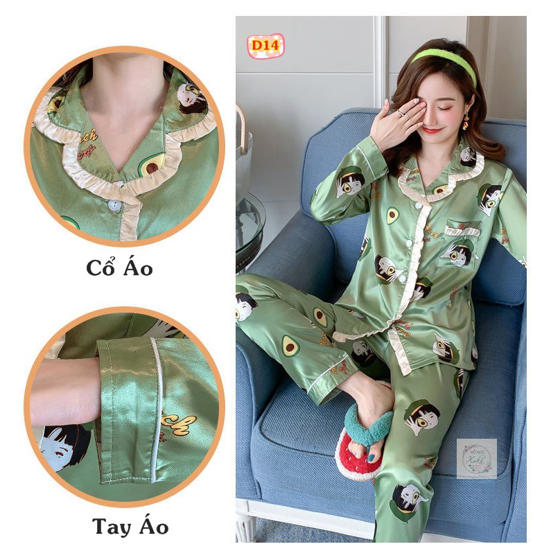 Pijama Lụa Dài Tay Cao Cấp D3