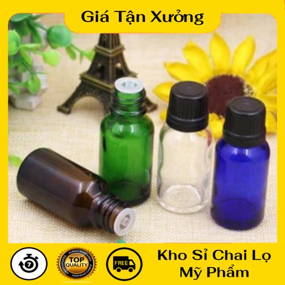 Lọ Chiết Serum ❤ TRÙM SỈ ❤ [15ml,20ml,30ml] Lọ đựng tinh dầu thủy tinh nắp vặn đen , lọ chiết tinh dầu .