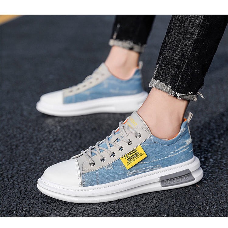 Giày thể thao nam vải bò màu xanh thêu fashion ( Hàng độc đầu năm) | BigBuy360 - bigbuy360.vn