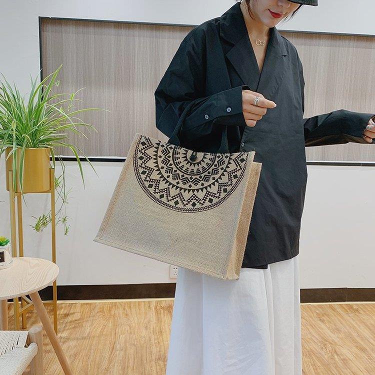 Túi Đựng Mỹ Phẩm Bằng Vải Canvas Cỡ Lớn In Logo Starbucks Tiện Dụng Mang Theo Du Lịch