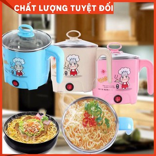 Ca điện nấu mì kiêm nồi lẩu mini siêu tiện lợi 2020 + kèm vỉ hấp trứng, nồi lẩu điện mini, nồi nấu thức ăn, nồi điện hấp