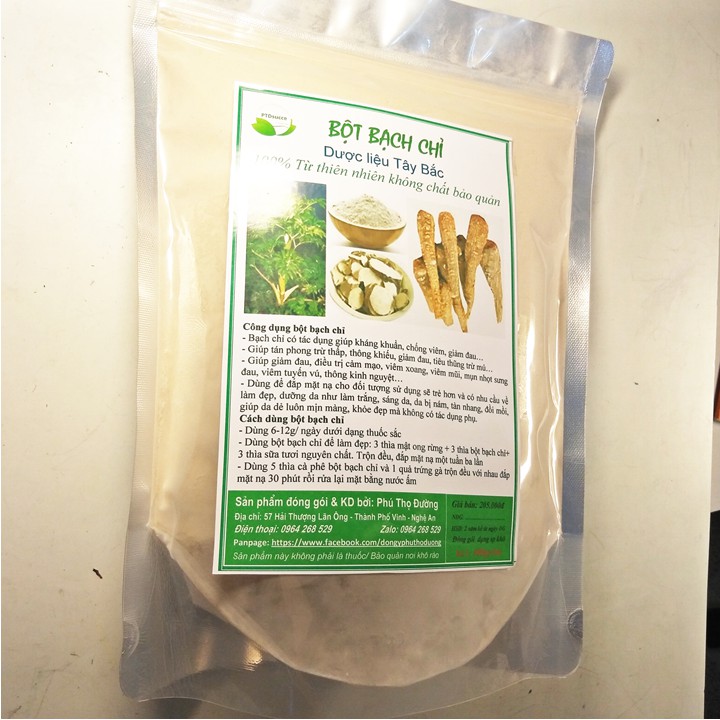 Bột bạch chỉ - Túi 500gr Nguyên chất giúp trị da bị nám, tàn nhang, đồi mồi...