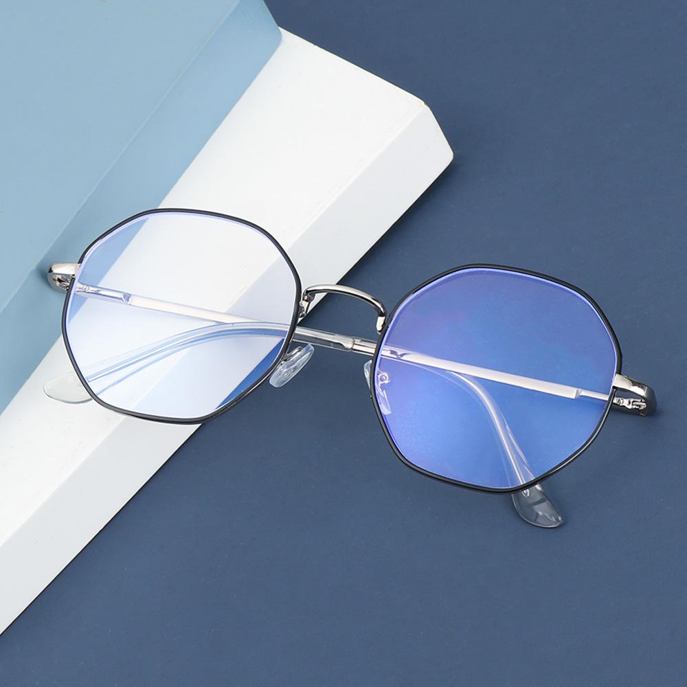 Mắt Kính Chống Ánh Sáng Xanh Hình Bát Giác Bằng Kim Loại Phong Cách Retro EBINLANDS