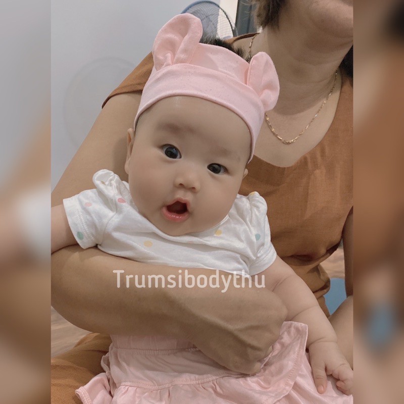 Băng đô tai gấu cho bé phong cách HQ - Turban tai gấu cho bé (bản to)