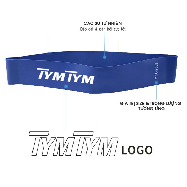 Dây kháng lực tập gym mini band, dây tập đa năng tay chân mông đùi tại nhà Tym Tym Mini Band ( bộ 5 dây)