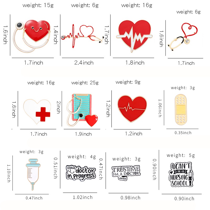 Ghim Cài Áo Hình Ống Nghe Bác Sĩ/Y Tá Hợp Kim Sáng Tạo Thời Trang