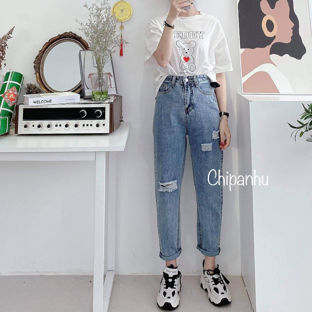 QUẦN BAGGY NHẠT 3 RÁCH QBG08620