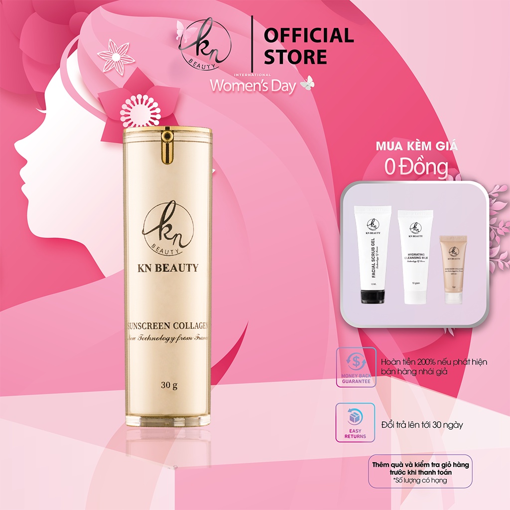 Kem chống nắng Sunscreen Collagen KN Beauty 30g SPF 50+ tặng quà mini