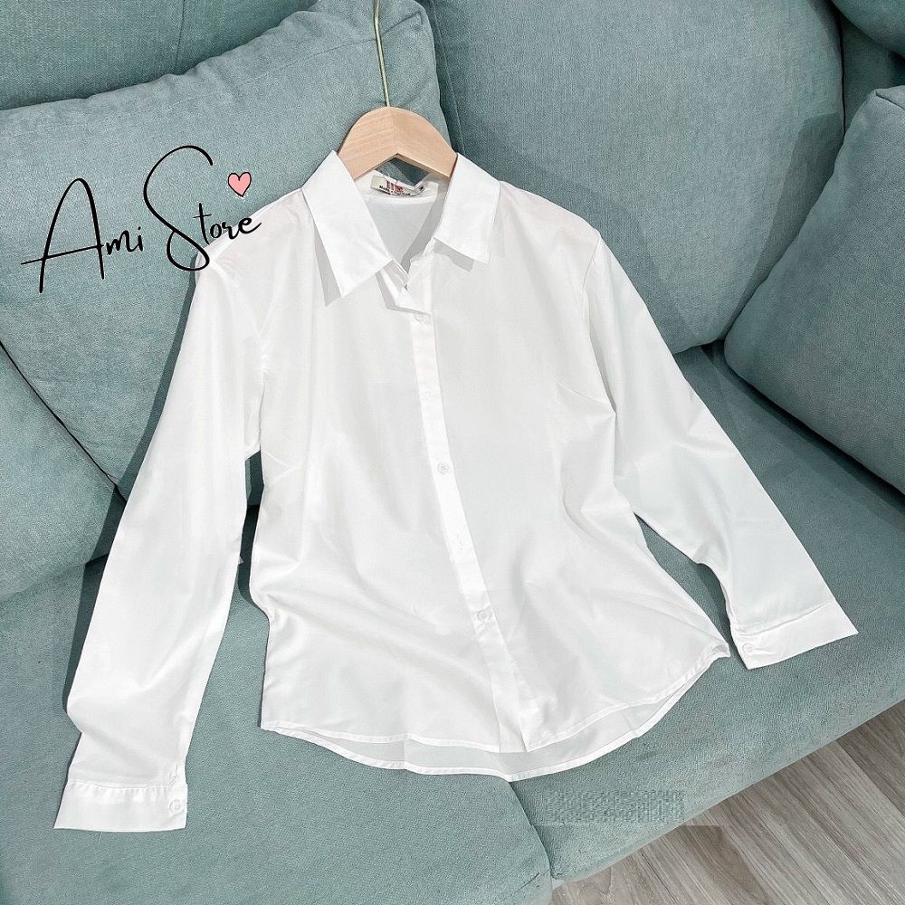 [Thanh Lý Nghỉ Bán] Áo sơ mi trắng Ami cổ đức dáng basic SM0203