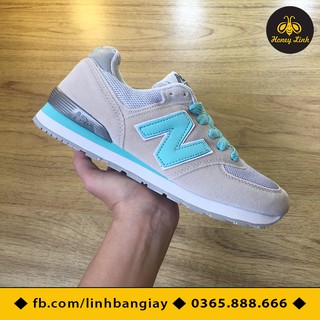 GIÀY THỂ THAO NỮ NB574 MÀU GHI/XANH