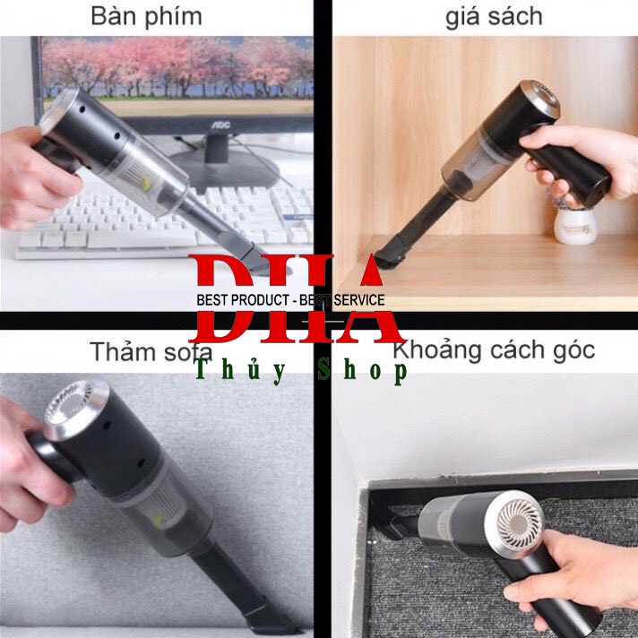 Máy hút bụi cầm tay mini không dây, Máy hút bụi xe ô tô, giường nệm, lông chó mèo đa chức năng siêu tiện lợi