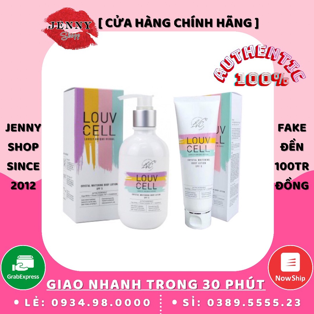 [Mã 155FMCGSALE giảm 7% đơn 500K] Sữa Dưỡng Thể Trắng Da Louvcell Crystal Whitening Body Lotion