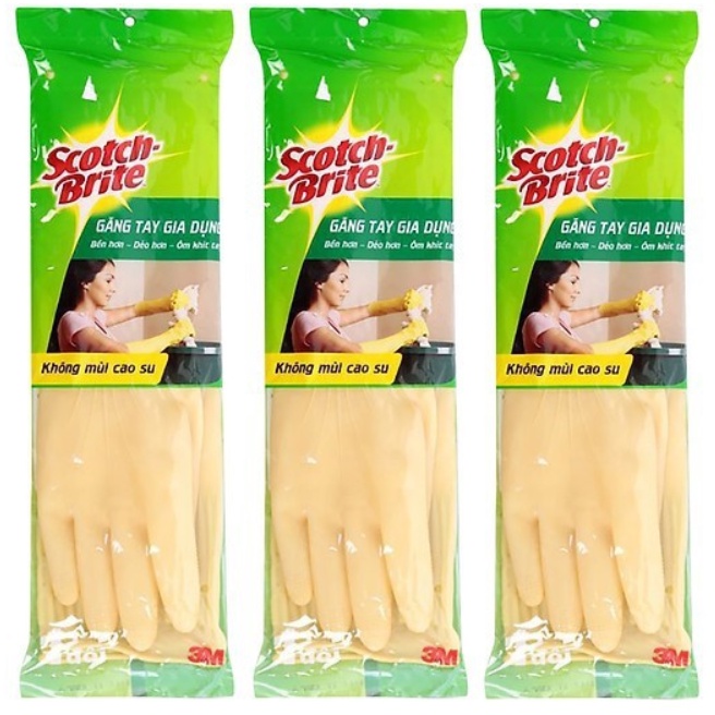 Găng tay cao su Scotch Brite 3M - Dai Bền Tiện Lợi - Găng Tay Rửa Chén Vệ Sinh