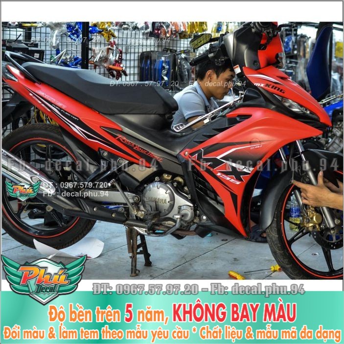 Tem rời Exciter 135 Mx Đen đỏ nhám (B) -1