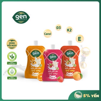 Nước Yến Sữa Trẻ Em Gennest Hương Dâu Cam Đào cho bé trên 1 tuổi