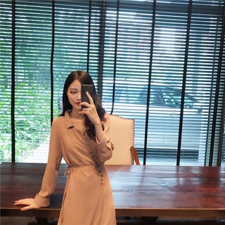 ORDER Đầm sơ mi voan lụa xéo tà (ẢNH THẬT Ở CUỐI)