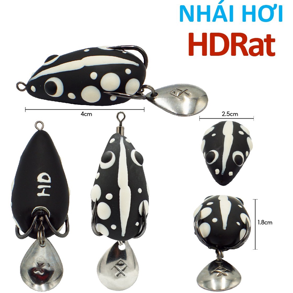 NHÁI HƠI HD RAT THÁI LAN - MỒI GIẢ CÂU LURE CÁ LÓC - 4CM 7GR