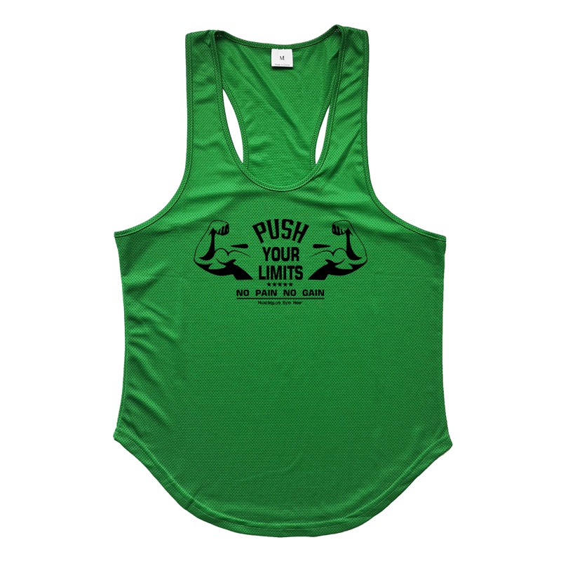 Áo Thun Ba Lỗ Lưới Thoáng Khí Khô Nhanh In Họa Tiết Cho Nam Tập Thể Hình