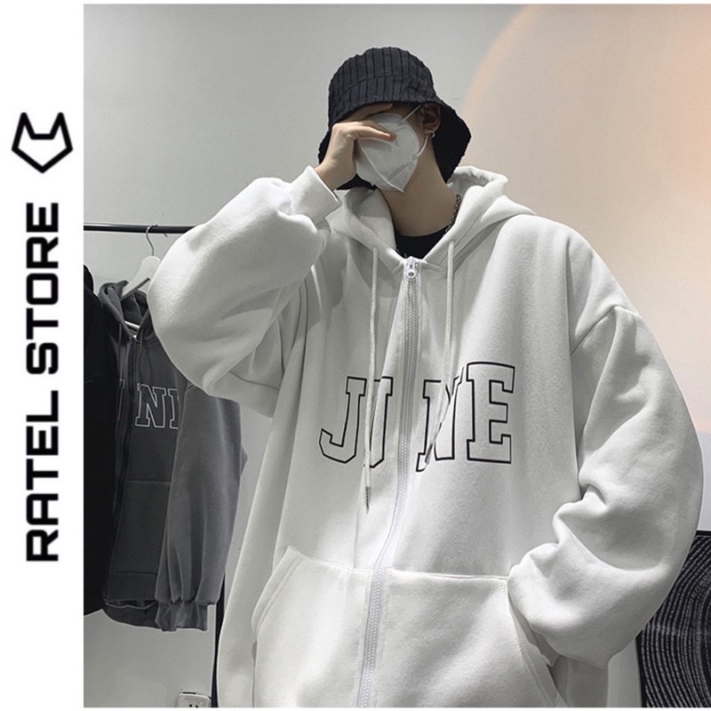 Áo Khoác Local Brand Jacket Hoodie Zip Nỉ Thu Đông Nam Nữ JUNE Unisex Form Rộng